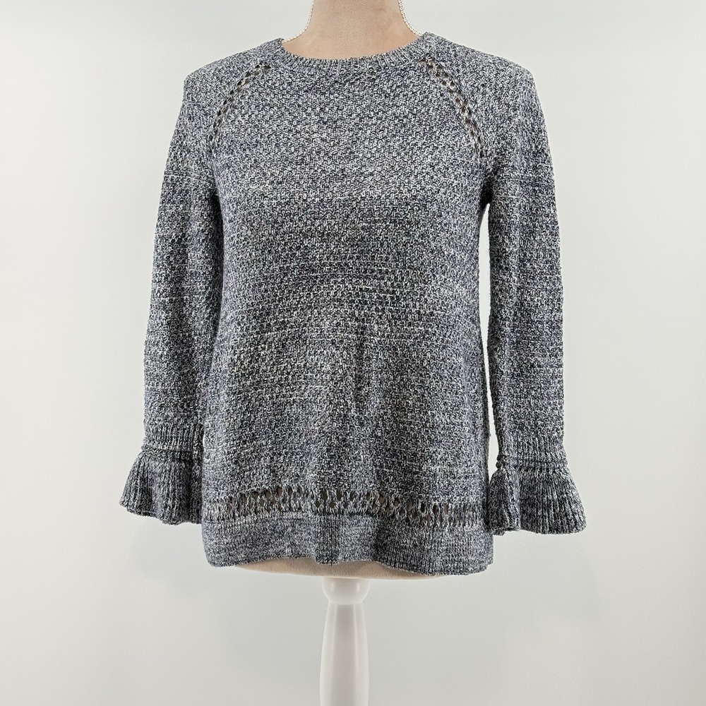 Loft Womens XS Crew Neck Pullover Blue Knit Sweater Feminine Cozy Dainty‎